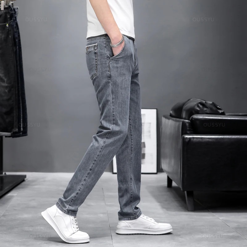 Męskie jesienne elastyczne jea – Men'S Fashion Grey Jeans recenzja i cena